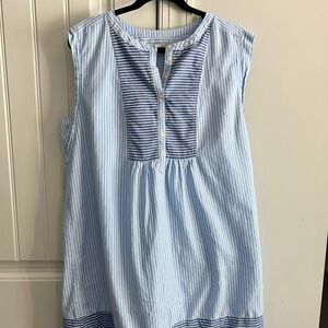 LOFT Light Blue and White Striped dress xl